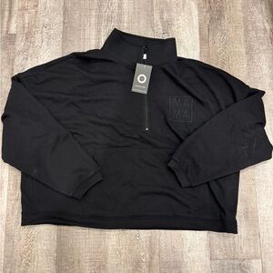 Ashco Black Half-Zip Mama Sweater